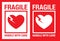 Fragile heart iconâ€“ stock illustration