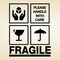 Fragile icon packaging shipping handle white care vector 10