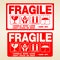 Fragile icon packaging shipping handle white care vector 6