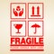 Fragile icon packaging shipping handle white care vector 8