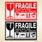 Fragile icon packaging shipping handle white care vector 9