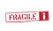 Fragile isolated grunge inky box sign with arrow up for cargo, delivery and logistics