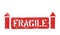 Fragile isolated grunge inky box sign for cargo, delivery and logistics