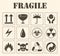 Fragile logo set