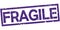 Fragile - purple label / stamp designed for the transportation industry