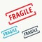 Fragile rubber stamp in vector