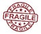 Fragile Stamp Shows Breakable Products For Delivery