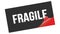 FRAGILE text on black red sticker stamp