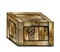 Fragile wooden box with stamp. Vector