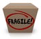 Fragile Word Written on Cardboard Box Packing Move Delicate Item