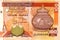 Fragment of 100 Sri Lanka rupees banknote is national currency of Sri Lanka