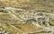 Fragment of ancient city Panticapaeum. View of archaeological site from top of Mount Mithridates