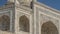 A fragment of the ancient white marble mausoleum of the Taj Mahal.