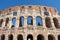 Fragment of arches of Colosseum or Coliseum Flavian Amphitheatre or Amphitheatrum Flavium or Anfiteatro Flavio or Colosseo.