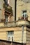 Fragment of the architecture of partially restored old houses in Lviv, Ukraine