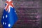 Fragment of the Australian flag on a purple background