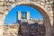 Fragment of a bell in the excavation of Chersonesos, view from the arch.