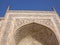 Fragment of a building of Taj Mahal, India.