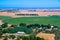 Fragment of circular green field in Australian countryside.