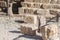 Fragment of the column in Memorial Church of Moses on Mount Nebo near the city of Madaba in Jordan