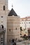 Fragment of the courtyard of the Basilica of the Annunciation in the old city of Nazareth in Israel