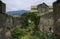 Fragment of destroyed buildings in Akhtala monastery complex