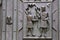 Fragment of a door repousse of St. Vitus Cathedral in Prague Castle