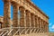 Fragment in the Doric temple in Segesta on Sicily, Italy