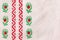 A fragment of an embroidered floral pattern of a Ukrainian folk shirt for women