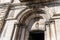 Fragment of the entrance to the Birth Place of the Virgin Mary near the Lions Gate in old city Jerusalem, Israel