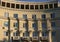 Fragment of the facade of a building. Streets of Kazan, panoramic view of the city on a summer day, buildings and architecture of