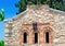 Fragment of the facade of the chapel , Crete, Greece.