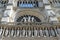 Fragment of facade of famous Notre Dame de Paris, Paris, France