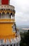 Fragment of the facade of the Palace Pena with an observation tower in Sintra