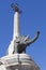 Fragment of famous elephant monument as a symbol of Catania, Sicily, Italy. Closeup