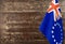 Fragment of the flag of the cook Islands in the foreground blurred background copy space