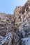 Fragment of the fortress wall near the secret entrance to Nimrod Fortress located in Upper Galilee in northern Israel on the borde