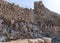 Fragment of the fortress wall near the secret entrance to Nimrod Fortress located in Upper Galilee in northern Israel on the borde