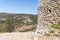 Fragment of the fortress wall near the secret entrance to Nimrod Fortress located in Upper Galilee in northern Israel on the borde