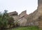 Fragment of the fortress wall of the Rupea Citadel built in the 14th century on the road between Sighisoara and Brasov in Romania