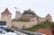 Fragment of the fortress wall of the Rupea Citadel built in the 14th century on the road between Sighisoara and Brasov in Romania