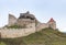 Fragment of the fortress wall of the Rupea Citadel built in the 14th century on the road between Sighisoara and Brasov in Romania