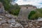 Fragment of the Grand Pyramid. Uxmal an ancient Maya city of the classical period. Travel photo. Yucatan.