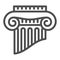 Fragment of greek column line icon, interior design concept, part of ancient column vector sign on white background