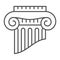 Fragment of greek column thin line icon, interior design concept, part of ancient column vector sign on white background