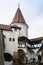 Fragment of the inner courtyard of the Bran Castle in Bran city in Romania