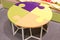 Fragment interior children\'s room with a table in form of puzzle