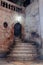 Fragment of the interior of the Church of the Holy Sepulchre in Jerusalem, Israel. Steps to Golgotha.