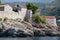 Fragment of the island of St. Stephen on the Adriatic coast in Montenegro