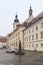 Fragment of the Large Square with statue of Gheorghe Lazar in Sibiu city in Romania